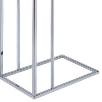 Vogue Side Table, Weathered Oak & Chrome - View 3