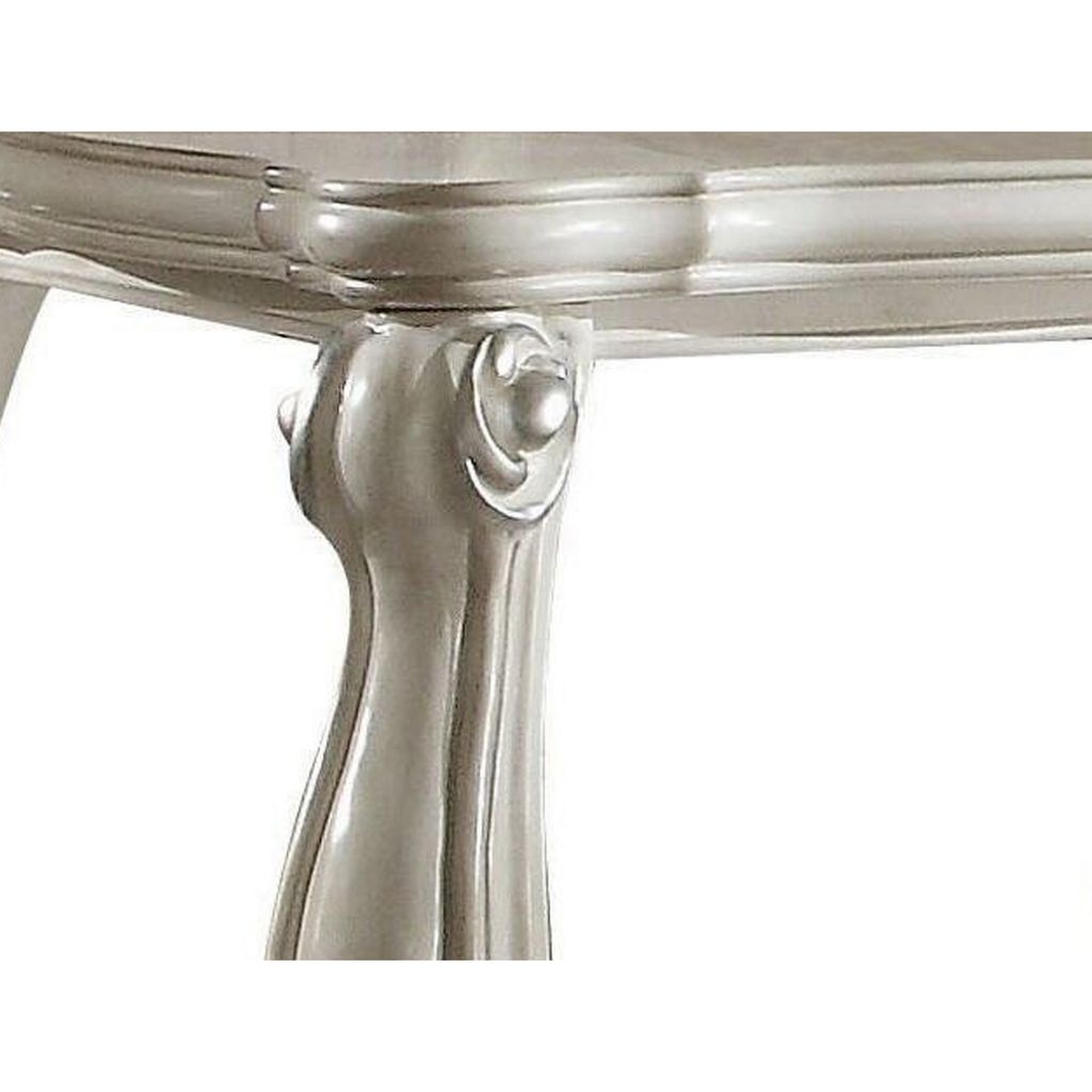Wooden End Table with Bottom Shelf in White - View 3