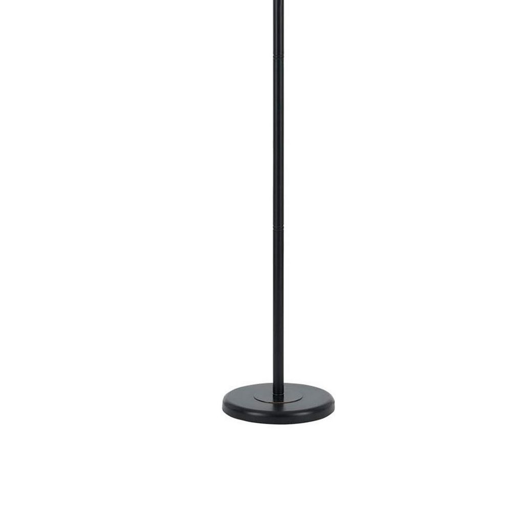 Metal Round 3 Way Torchiere Lamp with Frosted Shade, Dark Bronze and Gold - View 4