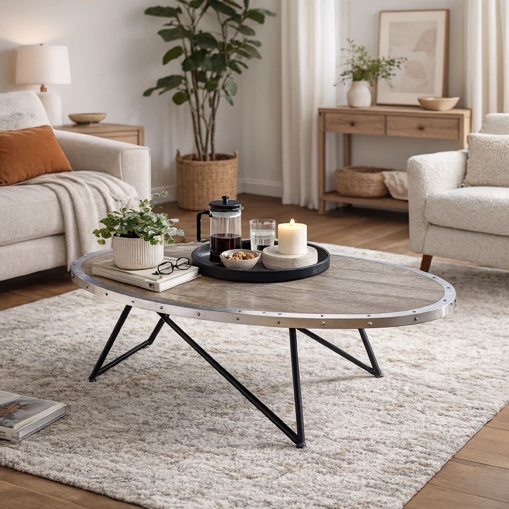 Vintage Coffee Table, Weathered Gray Oak - View 7