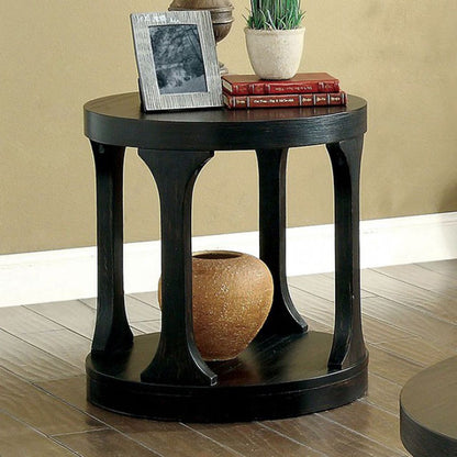 Carrie Transitional End Table, Antique Black - View 2