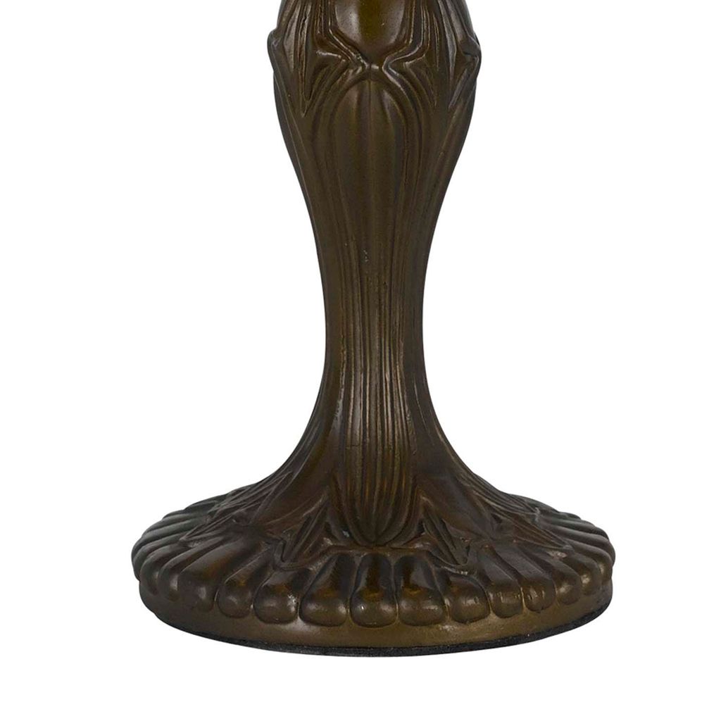 Metal Body Tiffany Table Lamp with Butterfly Design Shade, Multicolor - View 3