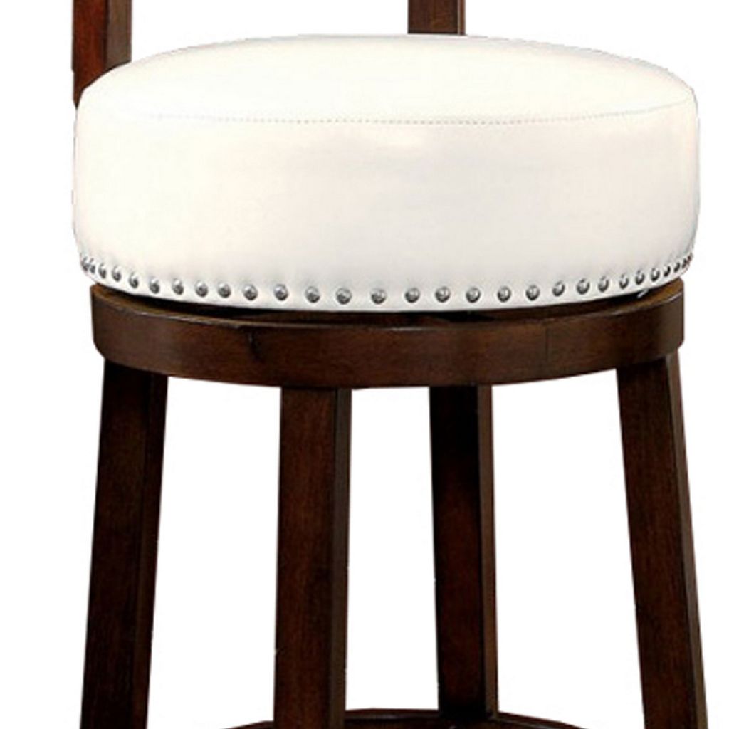 Shirley Contemporary 29" Barstool With pu Cushion, White Finish, Set of 2 - View 4