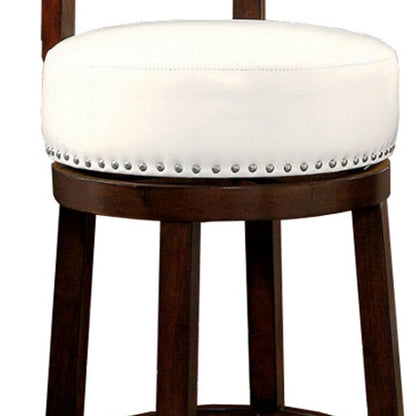 Shirley Contemporary 29" Barstool With pu Cushion, White Finish, Set of 2 - View 4