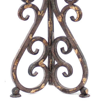 Metal Table Lamp Set of 2 with Scroll Design Base and 2 Way Switch,Bronze and Beige - View 4