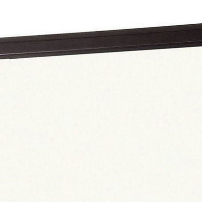 38 Transitional Style Square Wooden Frame Mirror, Espresso - View 3