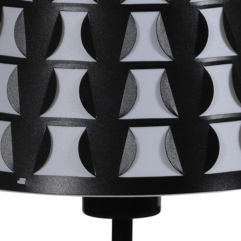 Plastic Shade Metal Table Lamp with Open Clover Base, Black - View 4