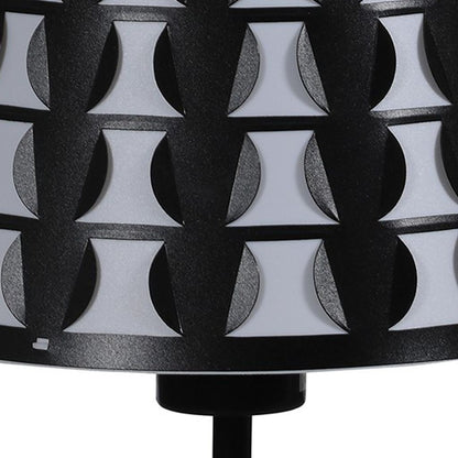 Plastic Shade Metal Table Lamp with Open Clover Base, Black - View 4