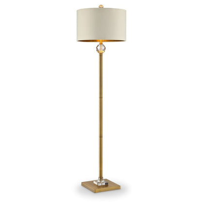 Floor Lamp with Crystal Orb and Metal Stalk Support, Gold