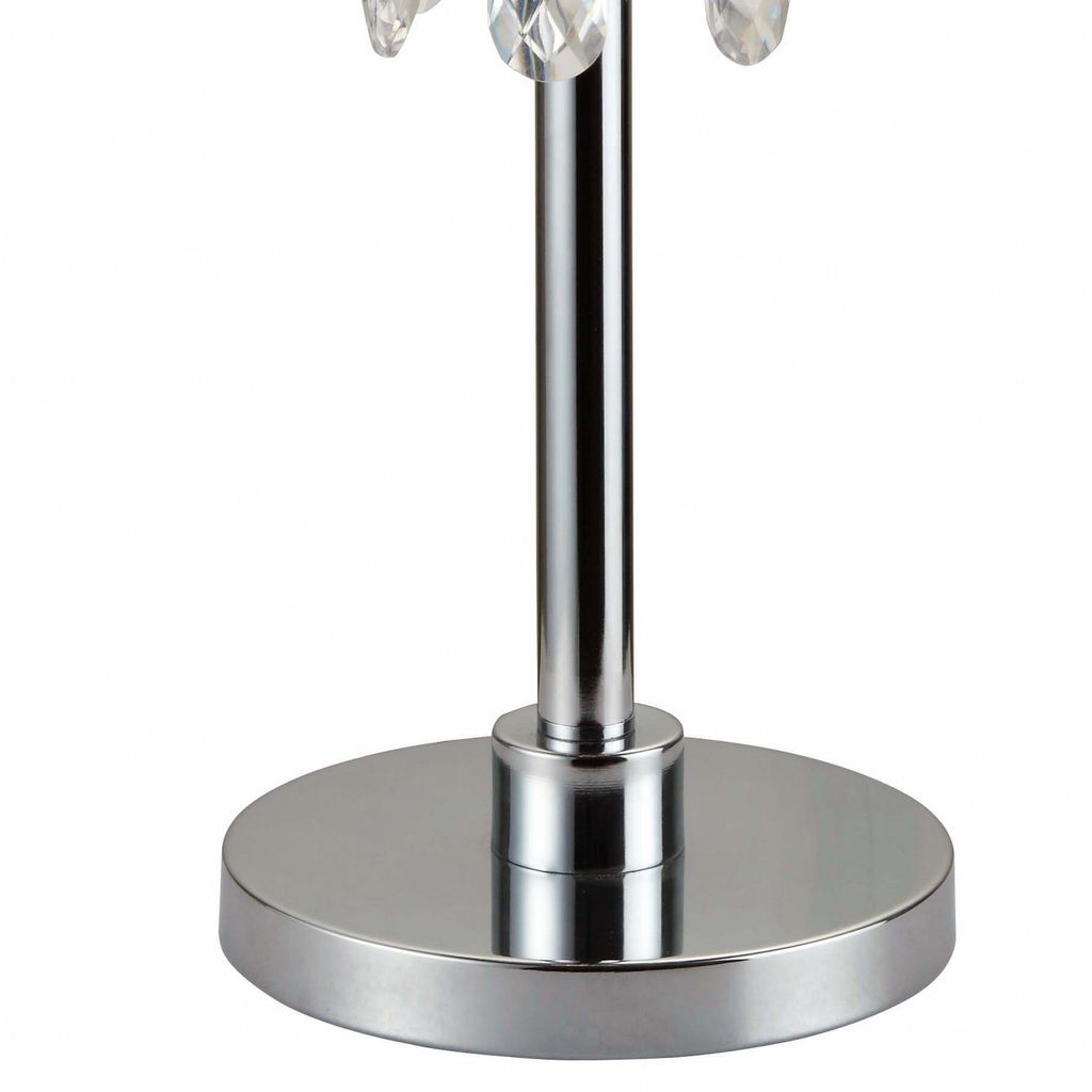 Metal Chandelier Table Lamp with Crystal Accent, Set of 2,Black and Chrome - View 2