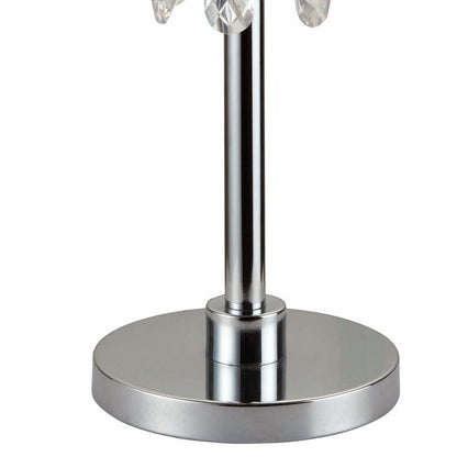 Metal Chandelier Table Lamp with Crystal Accent, Set of 2,Black and Chrome - View 2