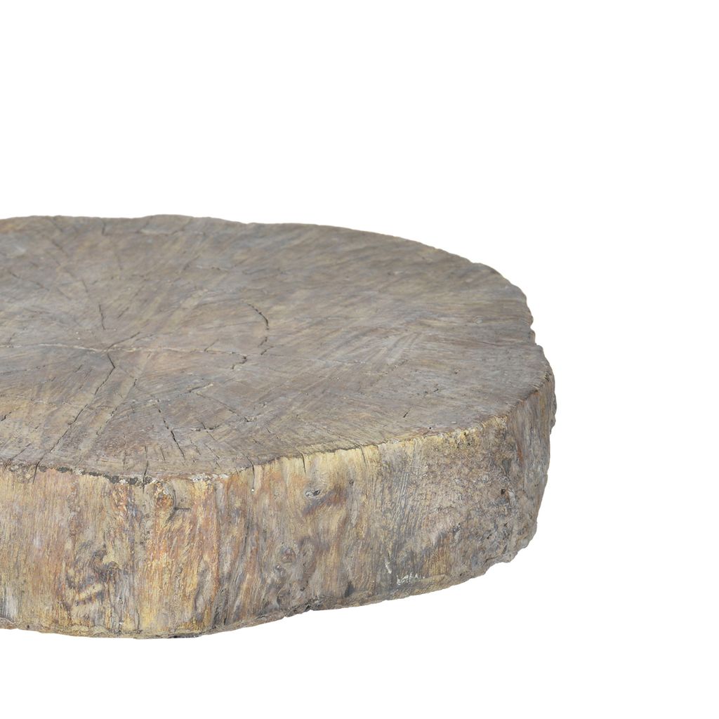 Round Cemented Log Accent, Brown - View 4
