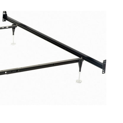Nit Multisize Bed Frame, Twin or Full, 4 Legs with Glides, Black Metal - View 3