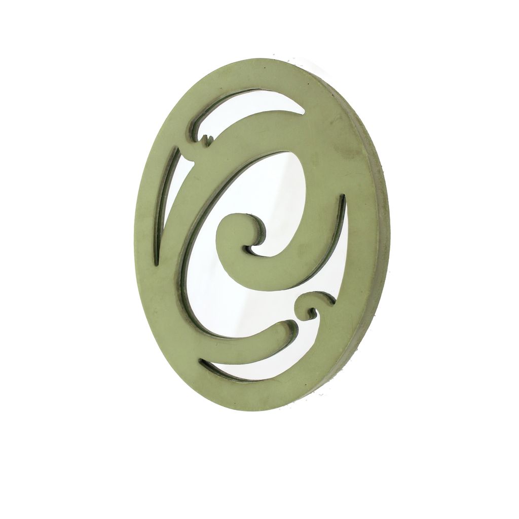 Set of 2 Wooden Oval Frame Wall Monogram with C Letter, Green