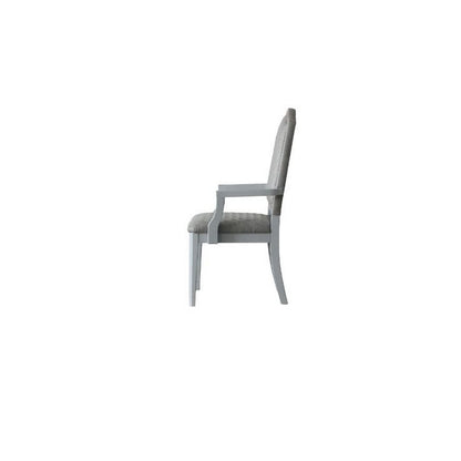 Arm Chair with Padded Seat and Arched Top, Set of 2, Beige - View 3