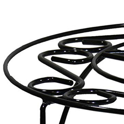Swirl Mosaic Iron Frame Plant Stand, Glossy Black - View 3