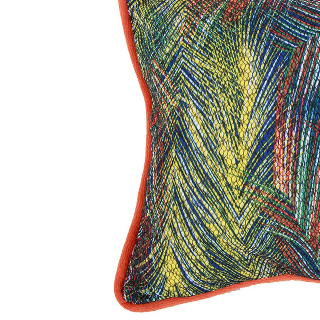 20 X 14 Inch Fabric Pillow with Abstract Art Details, Multicolor - View 4