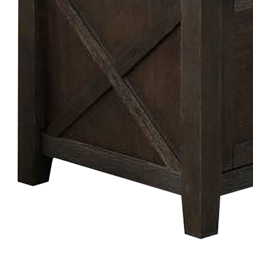 Wooden Counter Height Table with Cabinet and Butterfly Leaf, Gray - View 5