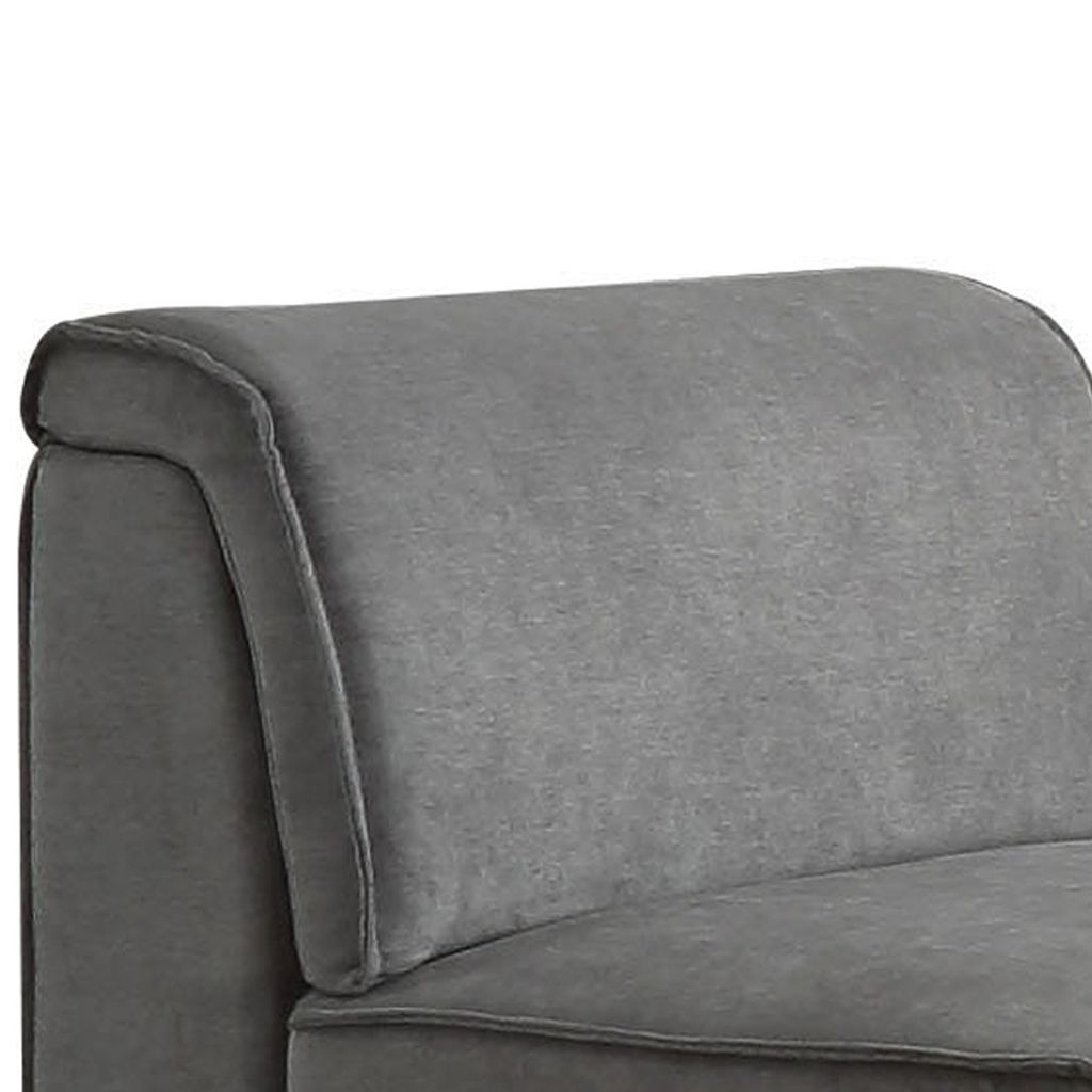 Bois Armless Chair (Reversible), Gray Velvet - View 3