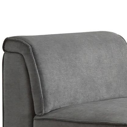 Bois Armless Chair (Reversible), Gray Velvet - View 3