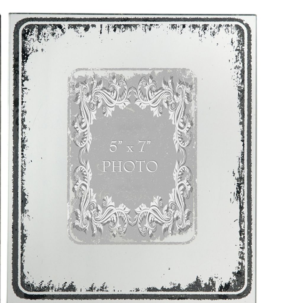 Modern Etched Wooden Photo Frames, Large, Set of 4, Silver - View 3