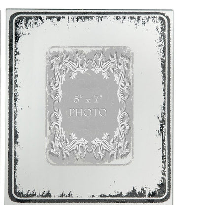 Modern Etched Wooden Photo Frames, Large, Set of 4, Silver - View 3
