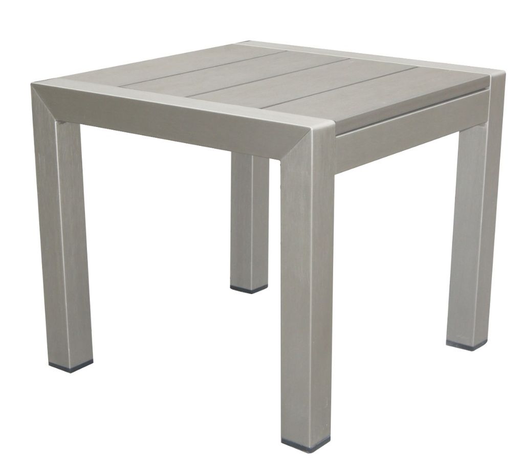 16 Inch Outdoor Side Table, Highly Functional, Easy Movable, Gray - View 2