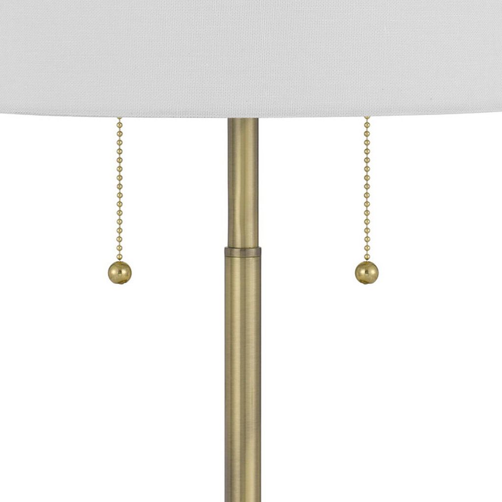 20 Inch Metal Table Lamp with Pull Chain Switch, Brass - View 4