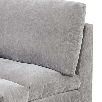 Luna 33 Inch Modular 1 Arm Corner Chair, Triple Plush Cushioned Seat, Gray - View 2