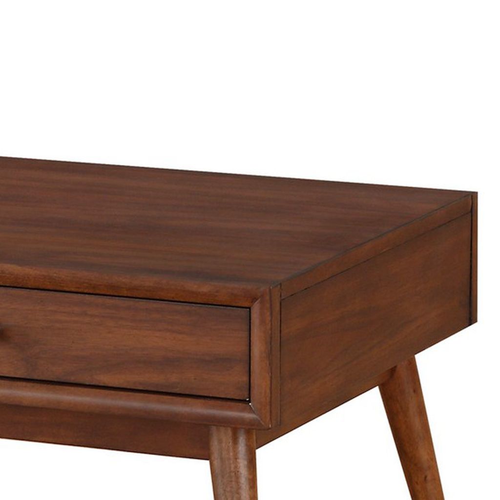 2 Drawer Wooden Coffee Table with Splayed Legs, Walnut Brown - View 4