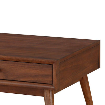 2 Drawer Wooden Coffee Table with Splayed Legs, Walnut Brown - View 4