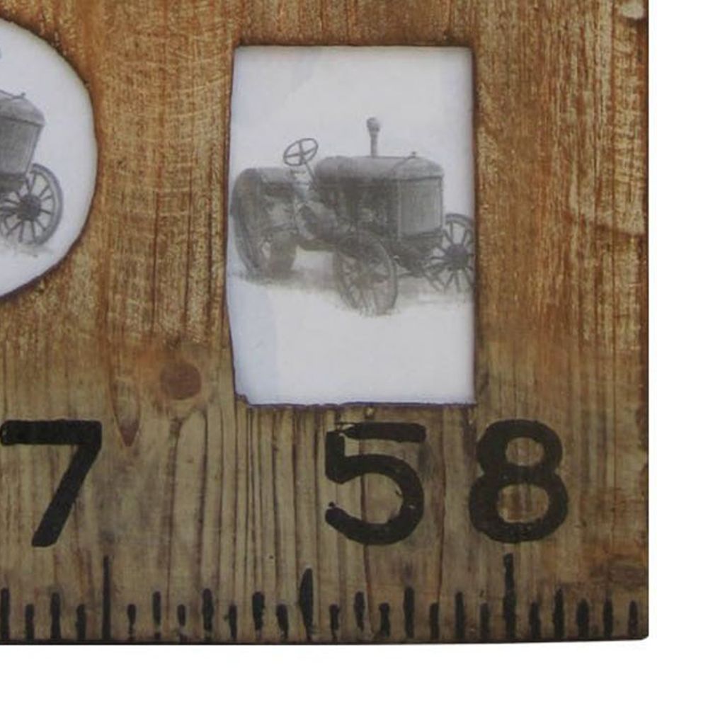 Rectangular Distressed Wooden Frame with 4 Photo Slots, Brown - View 3