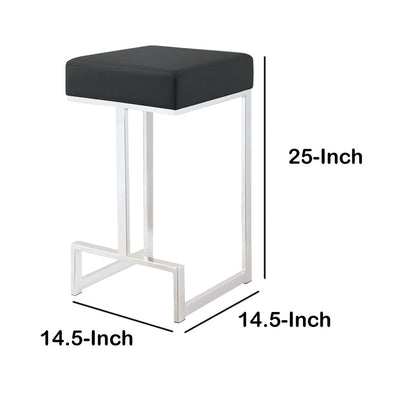 Metal Counter Height Stool, Black - View 5