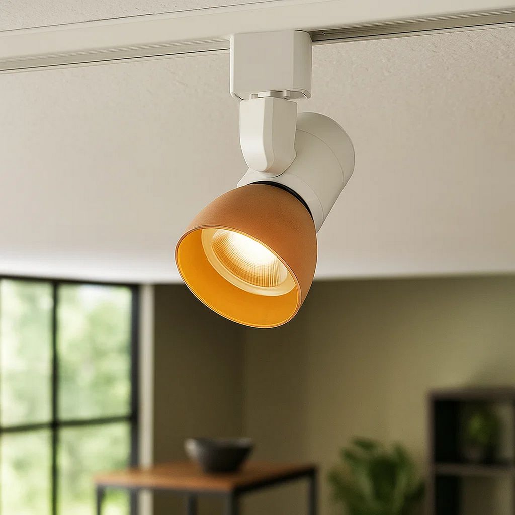 10W Integrated LED Track Fixture with Polycarbonate Head, Orange and White - View 7
