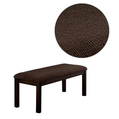 18 Inch Padded Bench with Wooden Frame, Brown - View 4
