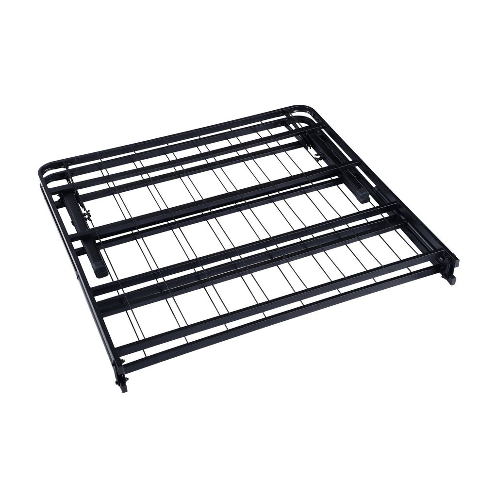 Adel Full Size Low Profile Bed, Foldable Metal Frame, Black - View 4