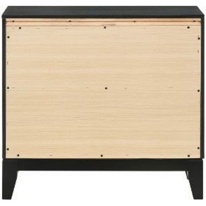 Nightstand with 2 Drawers and Shimmery Details, Black - View 5