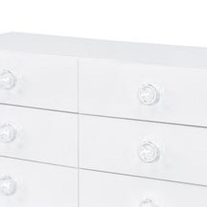 Dresser with 6 Drawers and Angled Metal Feet, White - View 5