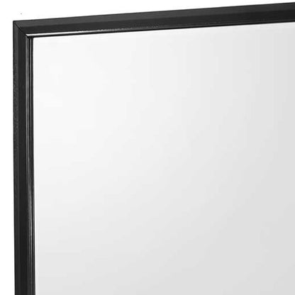 Rectangular Wooden Frame Dresser Top Mirror, Black and Silver - View 3