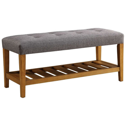 Wooden Bench, Gray & Oak - View 3