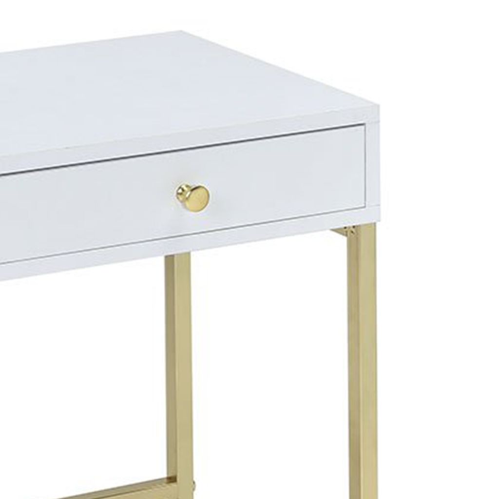 Astonishing Side Table, White & Gold - View 4