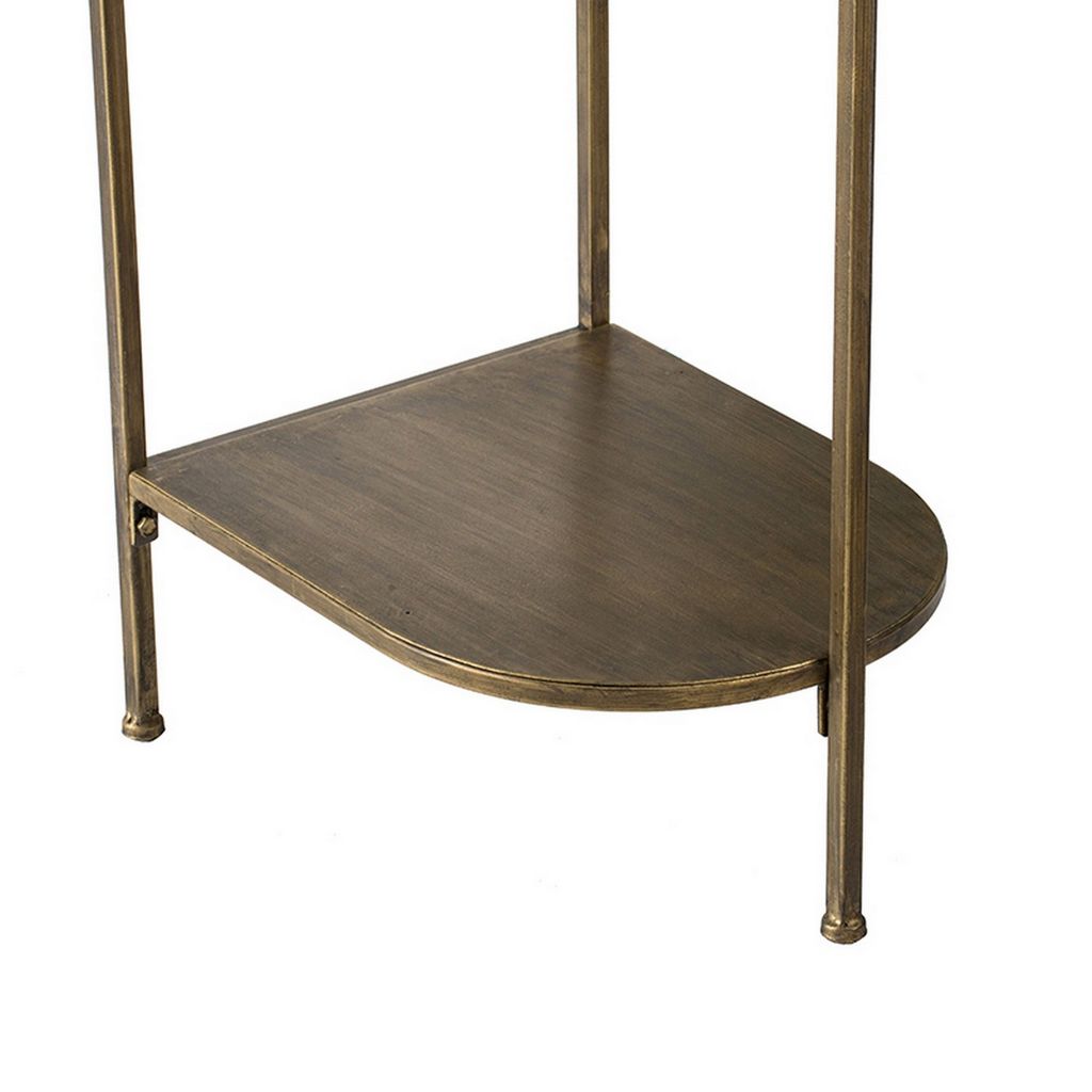 57 Inch Console Table, Oval, Steel Frame, Modern, Bronze Finish - View 4