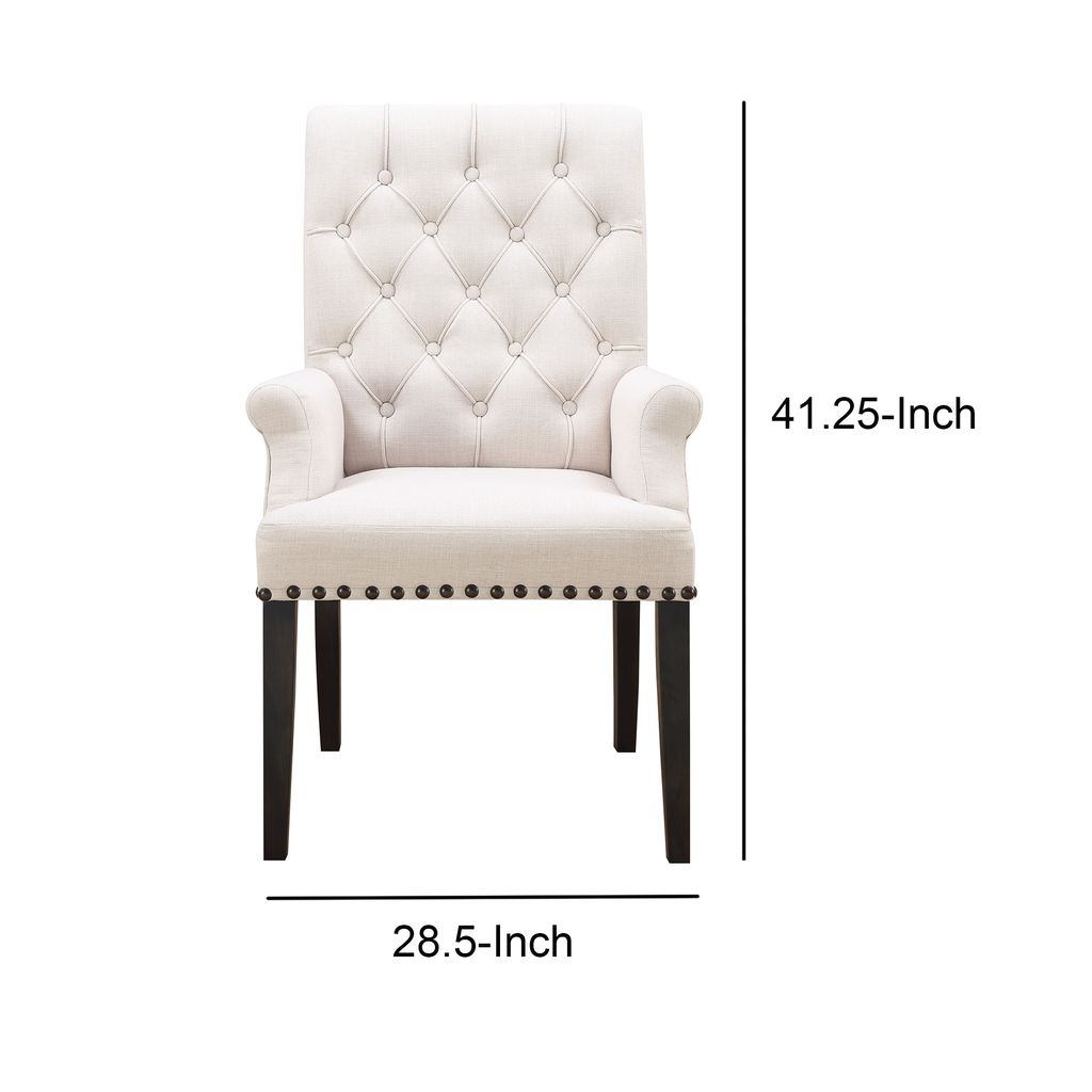 William Parson Side Dining Chair, Beige & Smokey Black - View 5