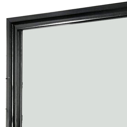Mirror with Wooden Frame and Molded Detail, Black - View 3