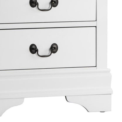 Wooden Night Stand With 2 Spacious Drawers White - View 3