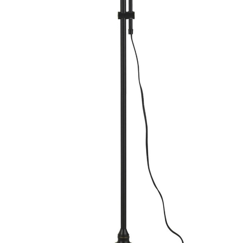 47 Inch Adjustable Metal Floor Lamp and Tapered Shade, Black - View 4
