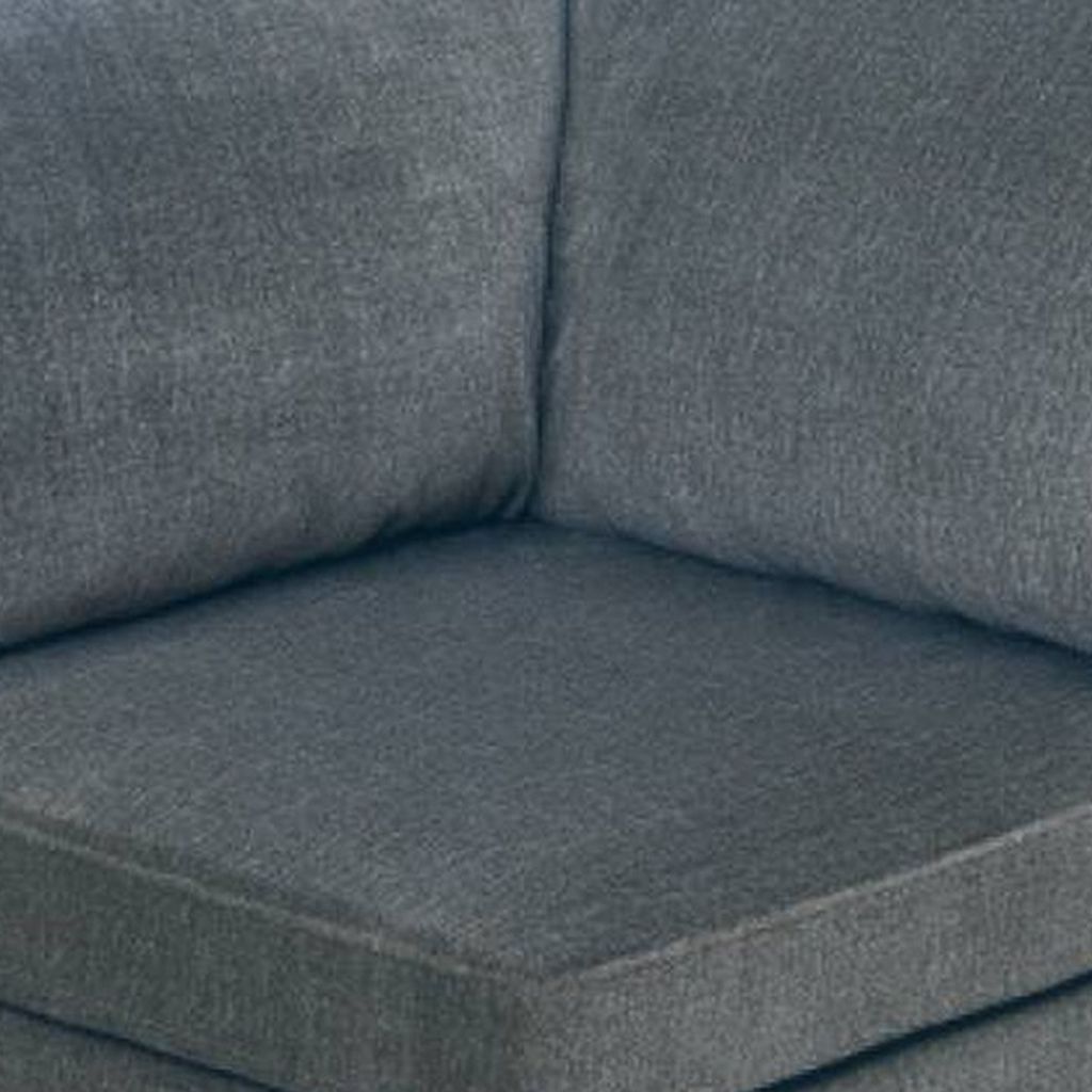 37 Inches Fabric Upholstered Wooden Corner Wedge, Gray - View 3