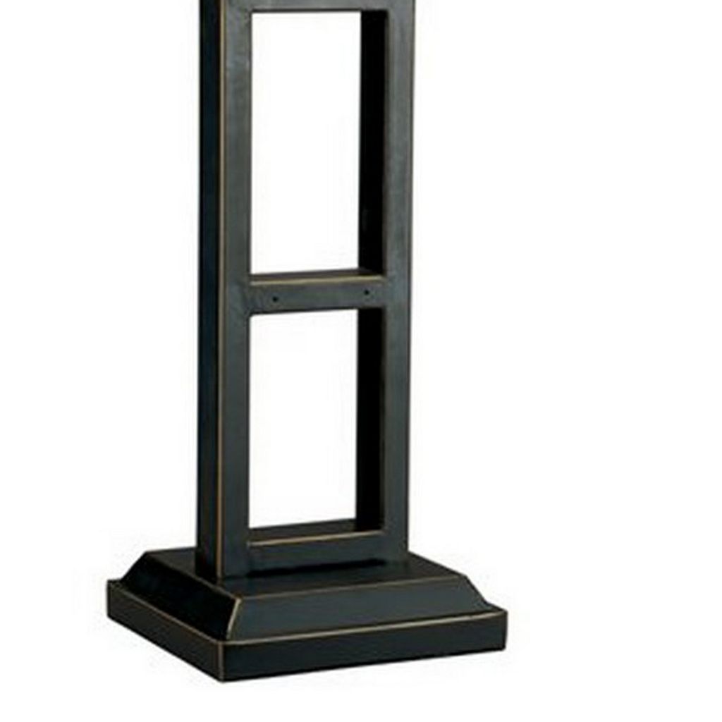 Geometric Metal Body Table Lamp with Fabric Shade, Set of 2,Black and White - View 3
