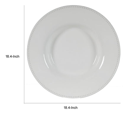 Enticing Round Decorative Porcelain Plate, White - View 6