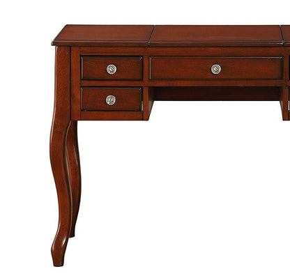 Cherub Vanity Set Featuring Stool and Flip-Up Mirror Cherry Brown - View 4